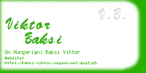 viktor baksi business card